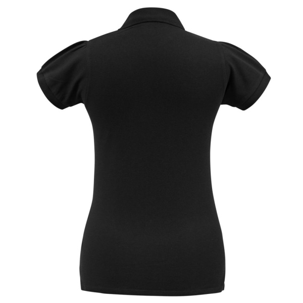 Рубашка поло женская Heavymill черная, S–XL