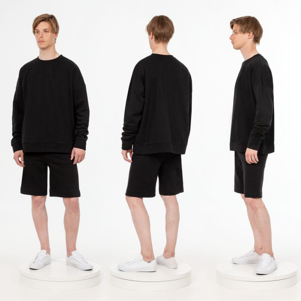 Свитшот унисекс S2, черный, XS–XXL