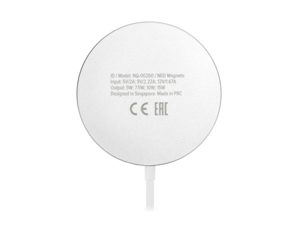 Беспроводное зарядное устройство «NEO Magneto», Цвет серый