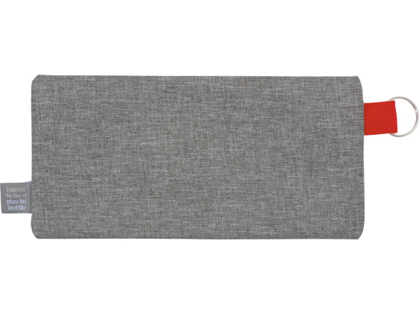 Пенал «Holder» из переработанного полиэстера RPET, Цвет серый/красный