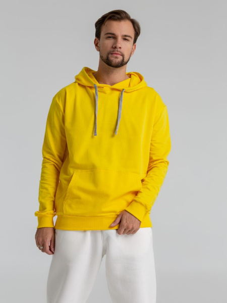 Толстовка с капюшоном Unit Kirenga, желтая, XS–4XL