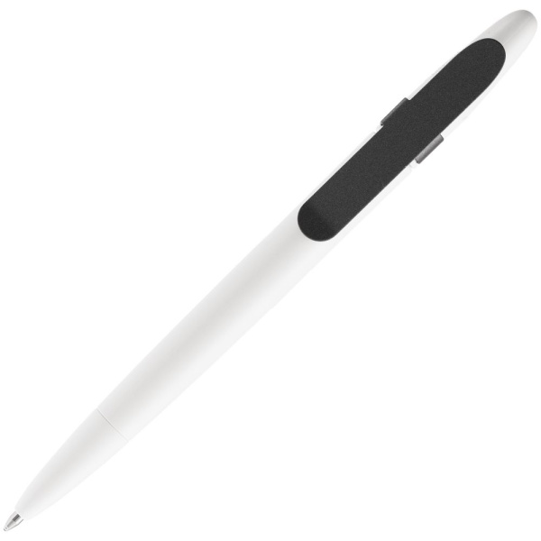 Ручка шариковая Prodir DS5 TSM Metal Clip, белая с серым, 14,5х1,1 см